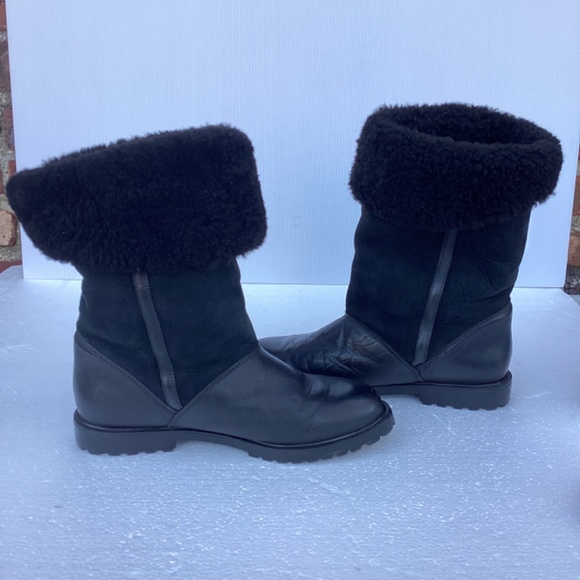 La Canadienne Harlan Leather Sheepskin Fleece Asymmetrical Boot 9M - Picture 8 of 9